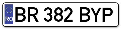 Placuta inmatriculare numar auto  BR-382-BYP, BR 382 BYP, BR382BYP