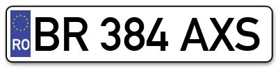 Placuta inmatriculare numar auto  BR-384-AXS, BR 384 AXS, BR384AXS