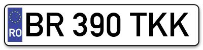 Placuta inmatriculare numar auto  BR-390-TKK, BR 390 TKK, BR390TKK