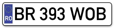Placuta inmatriculare numar auto  BR-393-WOB, BR 393 WOB, BR393WOB