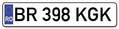 Placuta inmatriculare numar auto  BR-398-KGK, BR 398 KGK, BR398KGK