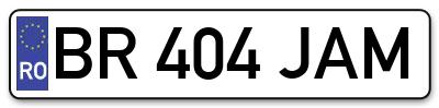 Placuta inmatriculare numar auto  BR-404-JAM, BR 404 JAM, BR404JAM