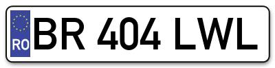 Placuta inmatriculare numar auto  BR-404-LWL, BR 404 LWL, BR404LWL