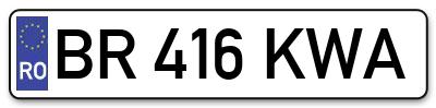 Placuta inmatriculare numar auto  BR-416-KWA, BR 416 KWA, BR416KWA