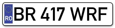 Placuta inmatriculare numar auto  BR-417-WRF, BR 417 WRF, BR417WRF