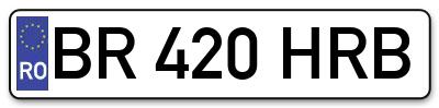 Placuta inmatriculare numar auto  BR-420-HRB, BR 420 HRB, BR420HRB