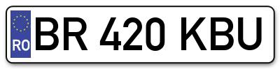 Placuta inmatriculare numar auto  BR-420-KBU, BR 420 KBU, BR420KBU