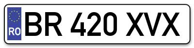 Placuta inmatriculare numar auto  BR-420-XVX, BR 420 XVX, BR420XVX