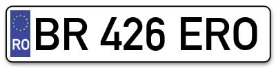 Placuta inmatriculare numar auto  BR-426-ERO, BR 426 ERO, BR426ERO