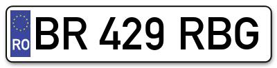 Placuta inmatriculare numar auto  BR-429-RBG, BR 429 RBG, BR429RBG