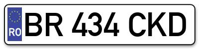 Placuta inmatriculare numar auto  BR-434-CKD, BR 434 CKD, BR434CKD