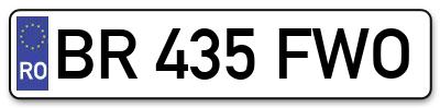 Placuta inmatriculare numar auto  BR-435-FWO, BR 435 FWO, BR435FWO
