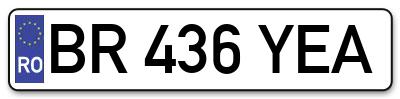 Placuta inmatriculare numar auto  BR-436-YEA, BR 436 YEA, BR436YEA