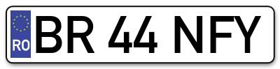 Placuta inmatriculare numar auto  BR-44-NFY, BR 44 NFY, BR44NFY