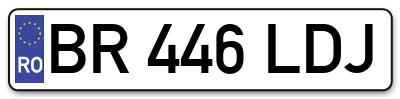 Placuta inmatriculare numar auto  BR-446-LDJ, BR 446 LDJ, BR446LDJ