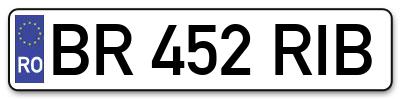 Placuta inmatriculare numar auto  BR-452-RIB, BR 452 RIB, BR452RIB
