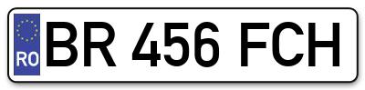 Placuta inmatriculare numar auto  BR-456-FCH, BR 456 FCH, BR456FCH