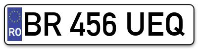 Placuta inmatriculare numar auto  BR-456-UEQ, BR 456 UEQ, BR456UEQ