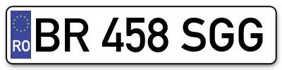 Placuta inmatriculare numar auto  BR-458-SGG, BR 458 SGG, BR458SGG