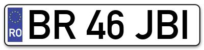 Placuta inmatriculare numar auto  BR-46-JBI, BR 46 JBI, BR46JBI