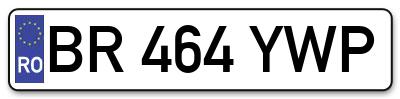 Placuta inmatriculare numar auto  BR-464-YWP, BR 464 YWP, BR464YWP