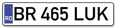 Placuta inmatriculare numar auto  BR-465-LUK, BR 465 LUK, BR465LUK