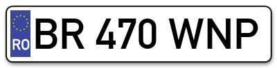 Placuta inmatriculare numar auto  BR-470-WNP, BR 470 WNP, BR470WNP