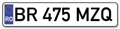 Placuta inmatriculare numar auto  BR-475-MZQ, BR 475 MZQ, BR475MZQ