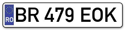 Placuta inmatriculare numar auto  BR-479-EOK, BR 479 EOK, BR479EOK