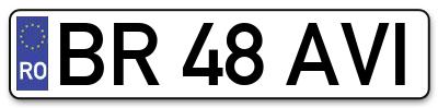 Placuta inmatriculare numar auto  BR-48-AVI, BR 48 AVI, BR48AVI