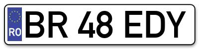 Placuta inmatriculare numar auto  BR-48-EDY, BR 48 EDY, BR48EDY