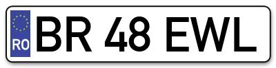 Placuta inmatriculare numar auto  BR-48-EWL, BR 48 EWL, BR48EWL