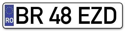 Placuta inmatriculare numar auto  BR-48-EZD, BR 48 EZD, BR48EZD