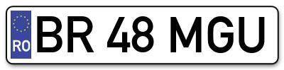 Placuta inmatriculare numar auto  BR-48-MGU, BR 48 MGU, BR48MGU