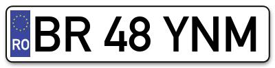 Placuta inmatriculare numar auto  BR-48-YNM, BR 48 YNM, BR48YNM