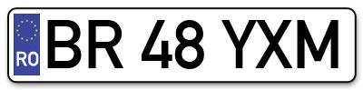 Placuta inmatriculare numar auto  BR-48-YXM, BR 48 YXM, BR48YXM