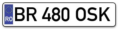 Placuta inmatriculare numar auto  BR-480-OSK, BR 480 OSK, BR480OSK