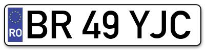 Placuta inmatriculare numar auto  BR-49-YJC, BR 49 YJC, BR49YJC