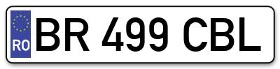 Placuta inmatriculare numar auto  BR-499-CBL, BR 499 CBL, BR499CBL