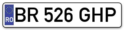 Placuta inmatriculare numar auto  BR-526-GHP, BR 526 GHP, BR526GHP