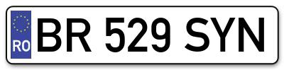 Placuta inmatriculare numar auto  BR-529-SYN, BR 529 SYN, BR529SYN