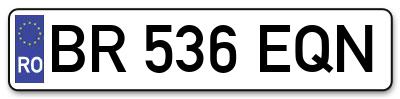 Placuta inmatriculare numar auto  BR-536-EQN, BR 536 EQN, BR536EQN