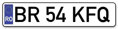 Placuta inmatriculare numar auto  BR-54-KFQ, BR 54 KFQ, BR54KFQ