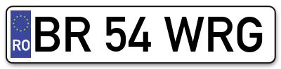 Placuta inmatriculare numar auto  BR-54-WRG, BR 54 WRG, BR54WRG