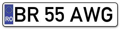 Placuta inmatriculare numar auto  BR-55-AWG, BR 55 AWG, BR55AWG