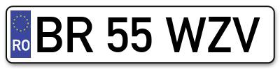 Placuta inmatriculare numar auto  BR-55-WZV, BR 55 WZV, BR55WZV