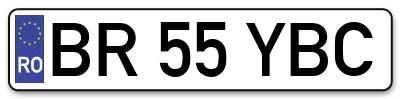 Placuta inmatriculare numar auto  BR-55-YBC, BR 55 YBC, BR55YBC