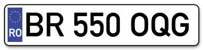 Placuta inmatriculare numar auto  BR-550-OQG, BR 550 OQG, BR550OQG