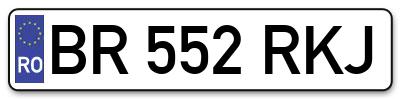 Placuta inmatriculare numar auto  BR-552-RKJ, BR 552 RKJ, BR552RKJ