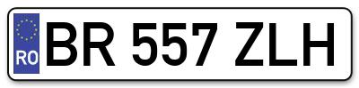 Placuta inmatriculare numar auto  BR-557-ZLH, BR 557 ZLH, BR557ZLH